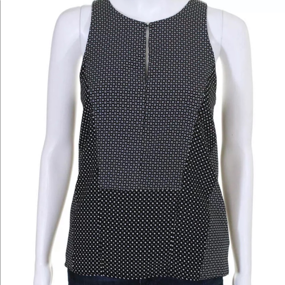 Rag & Bone Sleeveless Silk White Dotted Tank Top